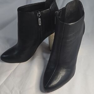 Circus Sam Edelman Black Ankle Booties with High Golden Heels. Size 5.5